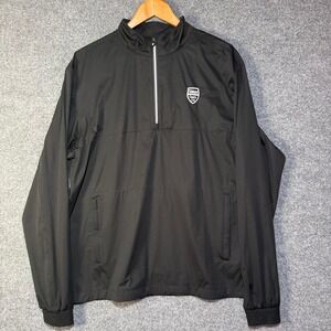 FootJoy Jacket Mens Medium Hydroknit Jacket Windbreaker Black Golf Pullover